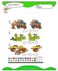 Çıkarma İşlemi Çalışma Sayfaları